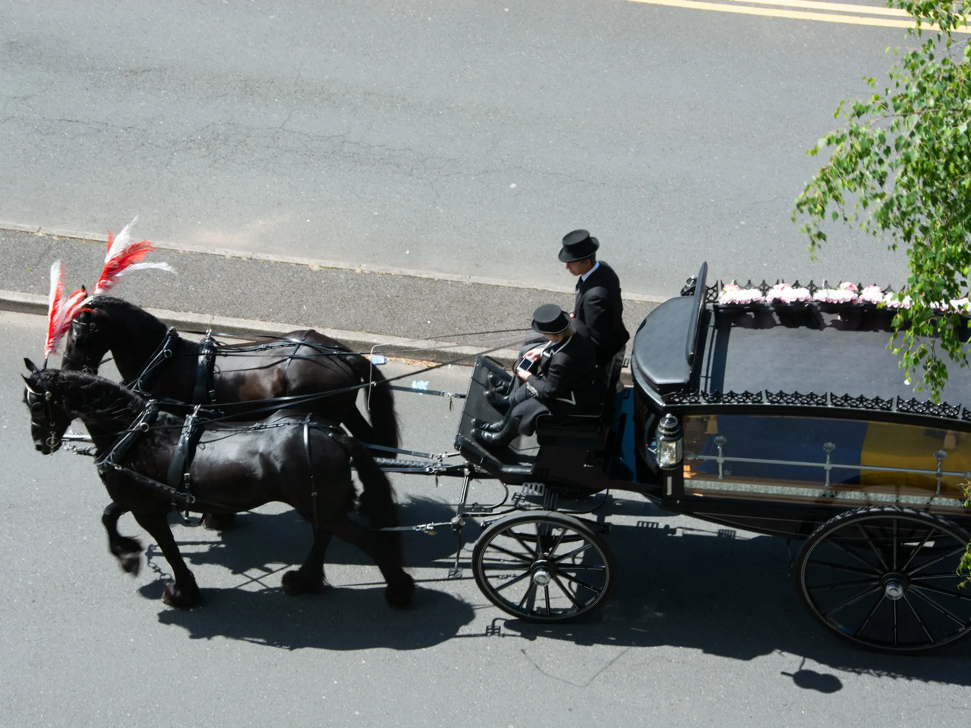 A shopping trolly is falling in the canal